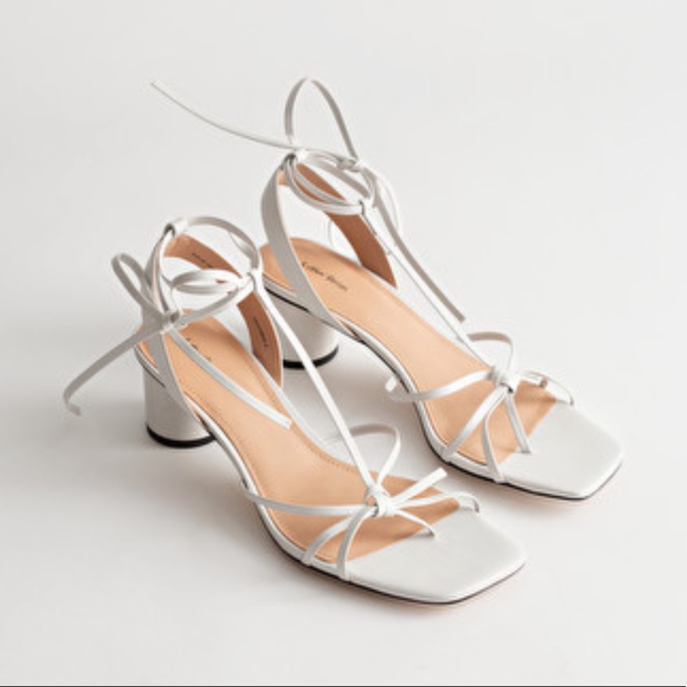& Other Stories Leather Heeled Strappy Sandal